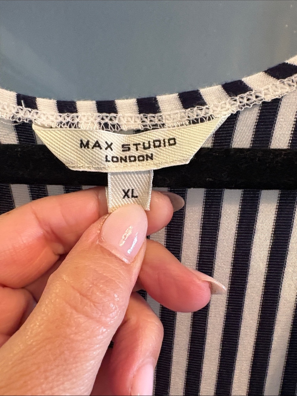 Black & White Striped V-Neck Maxi Dress - Picture 3 of 3